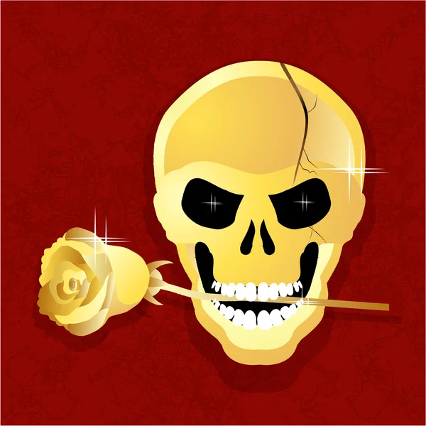 Złote czaszki — Wektor stockowy