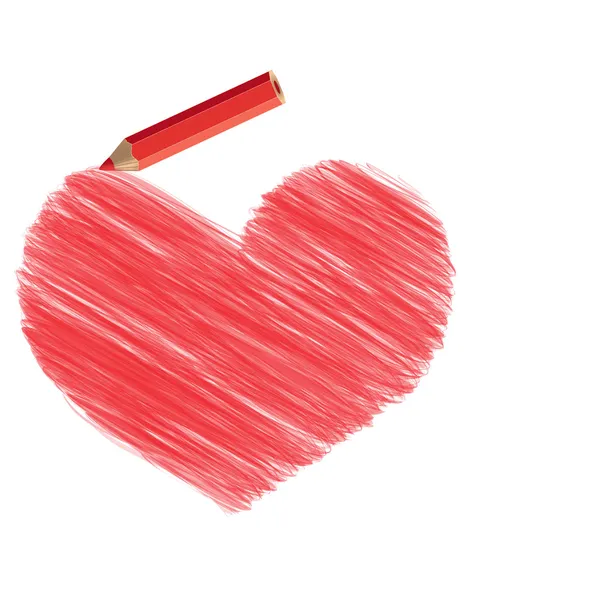 Heart pencil — Stock Vector