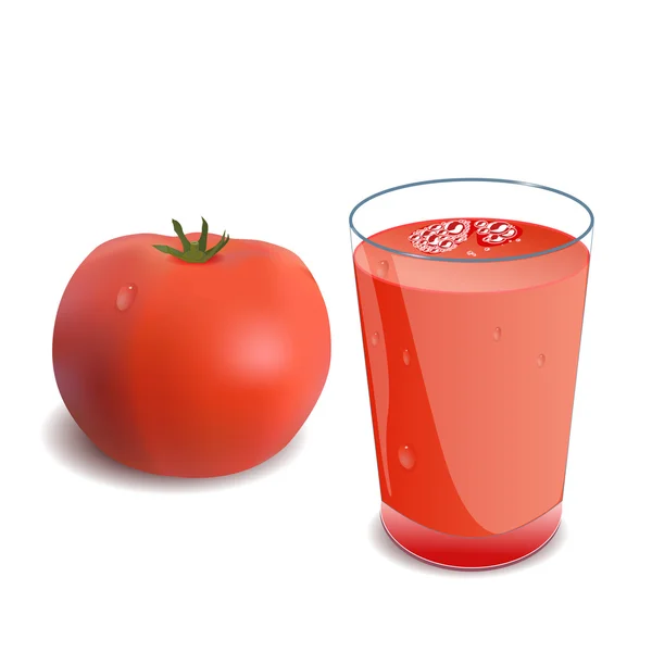 Um copo de suco de tomate —  Vetores de Stock