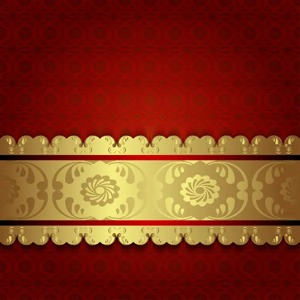 Gold on red. — Stock Vector