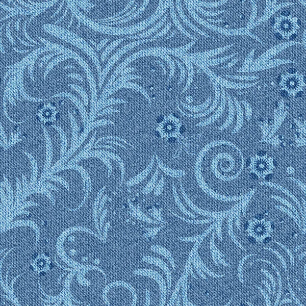 denim çiçek desenli
