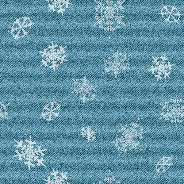 Jeans con copos de nieve — Vector de stock