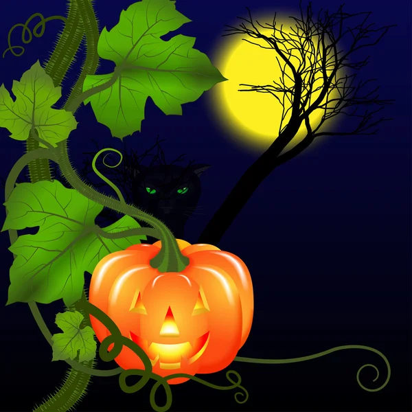 Halloween et chat — Image vectorielle