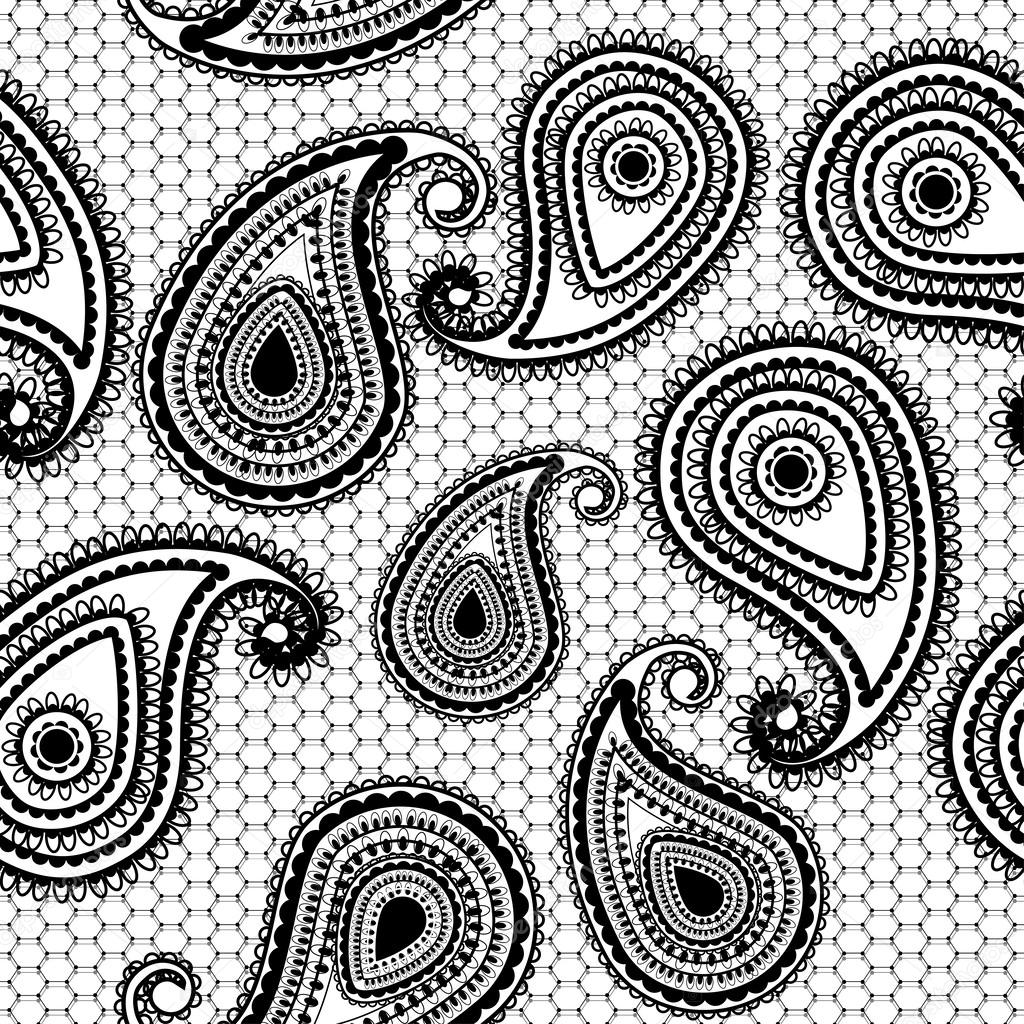 Lace paisley black Stock Vector by ©Iricat 33342573