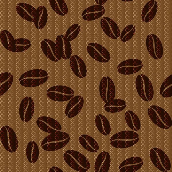 Vintage seamless background with coffee beans. — Stock Vector