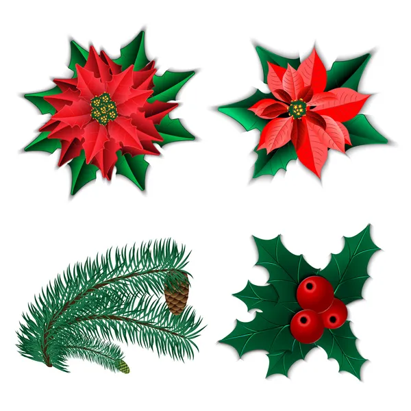 Conjunto de decorações de Natal — Vetor de Stock