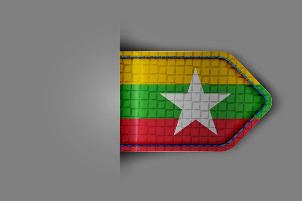 Flagga myanmar — Stock vektor