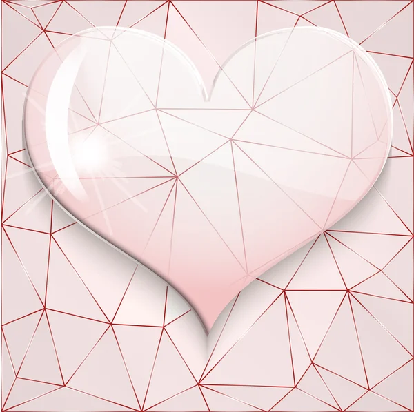 Fond de coeur en verre — Image vectorielle