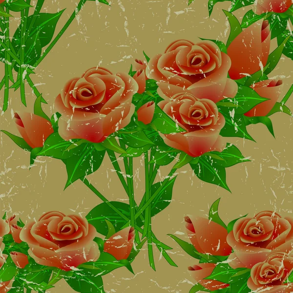 Patrón vintage floral sin costuras con rosas . — Archivo Imágenes Vectoriales