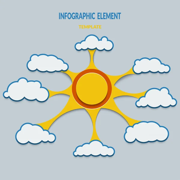 Iş tanıtımı hizmet bulutu mimarisi için Infographics şablonu. — 스톡 벡터