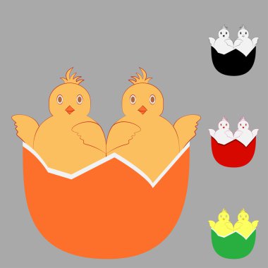 iki tek tavuk yumurta.