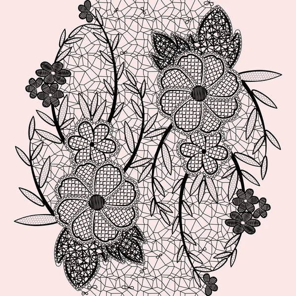 Naadloze floral kant lint. — Stockvector