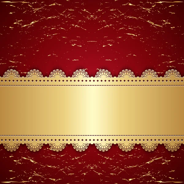 Vintage gold with a red background. — Stock Vector