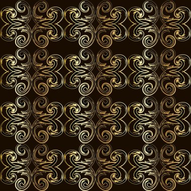 Vintage seamless modeli ile Victoria tarzı altın bukleler.