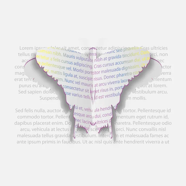 Paper Butterfly of the text. Stylish background. — Stock Vector