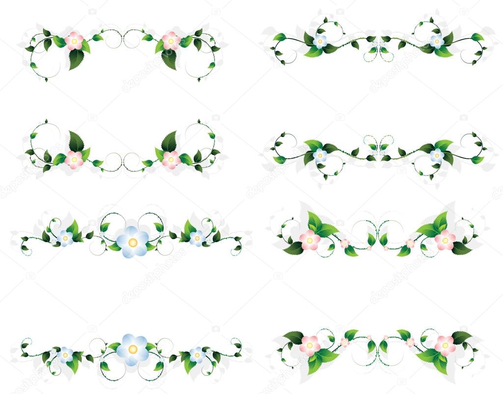 Curled floral frames
