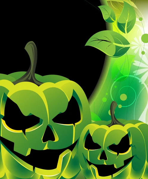 Verde do mal Jack O Lanternas [Convertido] — Vetor de Stock