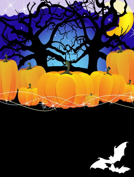 Calabazas en un bosque denso — Vector de stock