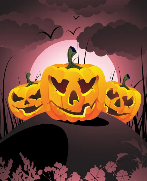 Halloween paisagem — Vetor de Stock