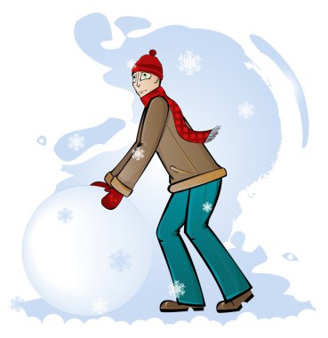 Çocuk kar Kesek rulo