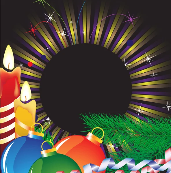 Bougies de Noël et tinsel lumineux — Image vectorielle