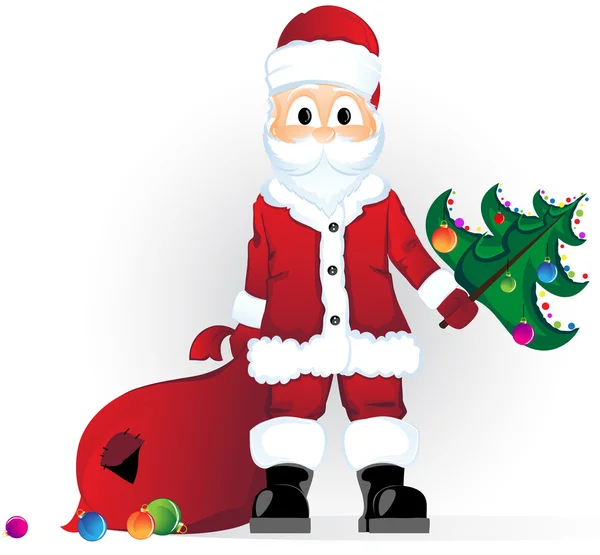 Niedlichen Weihnachtsmann auf weißem Hintergrund — Stockvektor