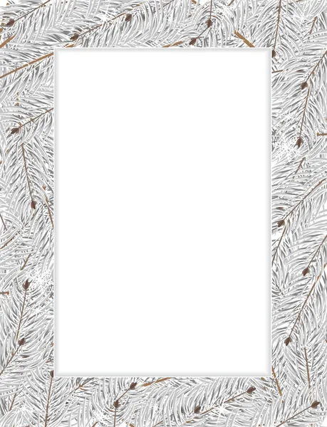 Snow covered fir tree branches — Stock Vector