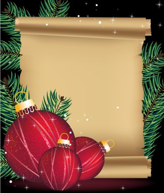 Yılbaşı süsleri ve eski el yazması