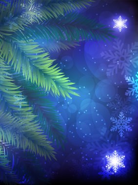 mavi bir arka plan üzerinde Noel ağacı