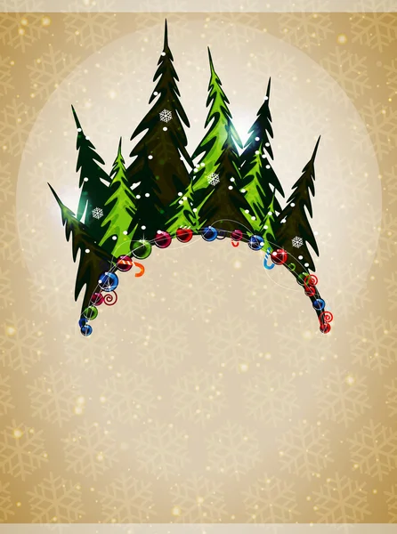 冬季圣诞森林 — 图库矢量图片