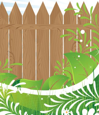 soyut yaprağı deseni ve kırsal çit