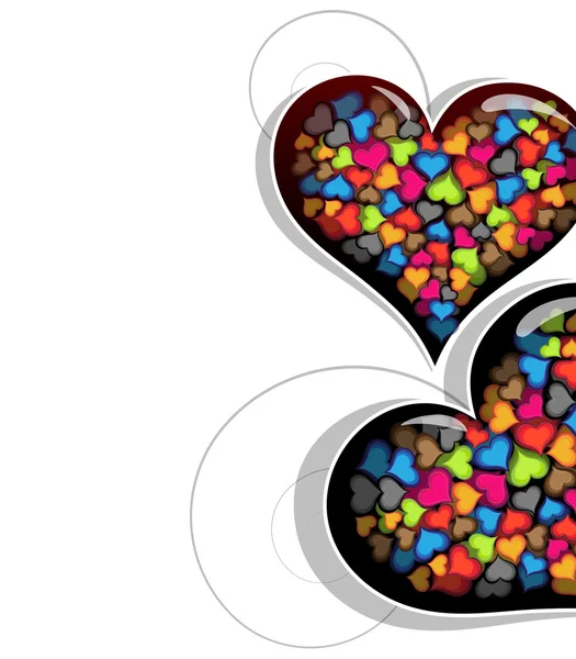 Colorful Valentine hearts — Stock Vector