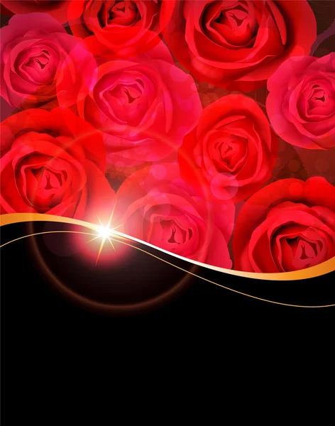 Bouquet de roses rouges — Image vectorielle