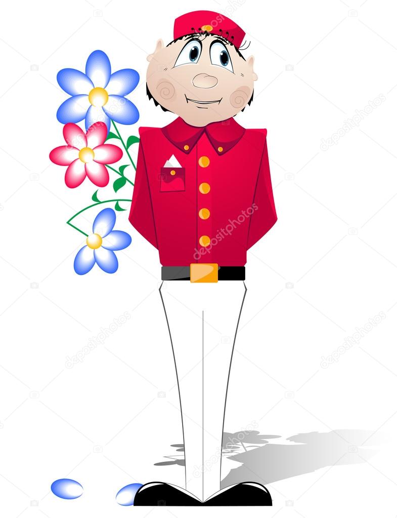 Doorman in a red uniform