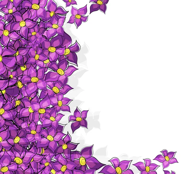 Lila bloemen achtergrond. — Stockvector