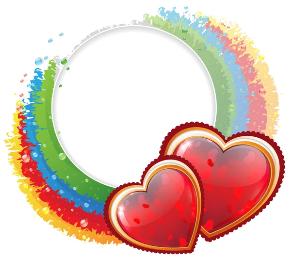 Srdce a rainbow — Stockový vektor