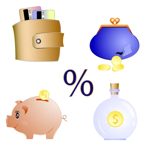 Icone finanziarie impostate — Vettoriale Stock