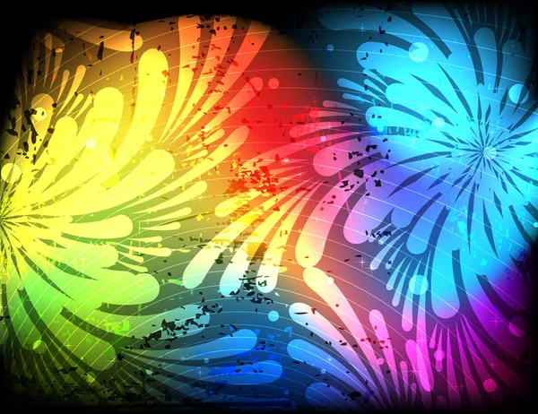 光谱花卉抽象剪影 — 图库矢量图片