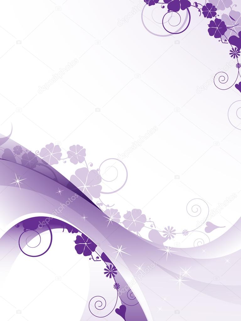 Transparent purple floral frame