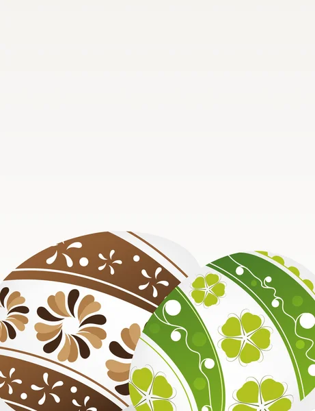 Green and brown Easter eggs — Stock Vector