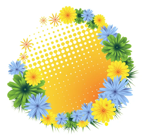 Marco floral colorido — Vector de stock