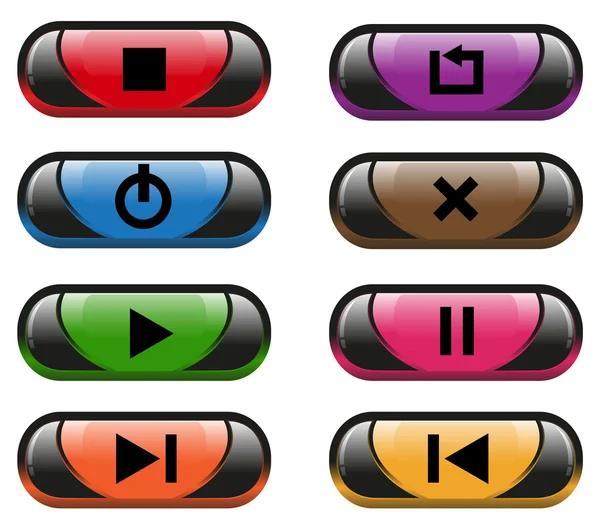 Plastic control buttons — Stock Vector