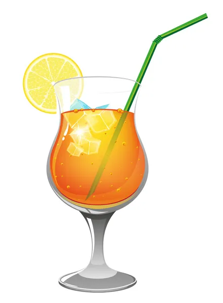Refrescante cóctel de naranja — Vector de stock