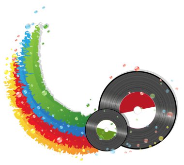 gökkuşağı ve vinil kayıtlar