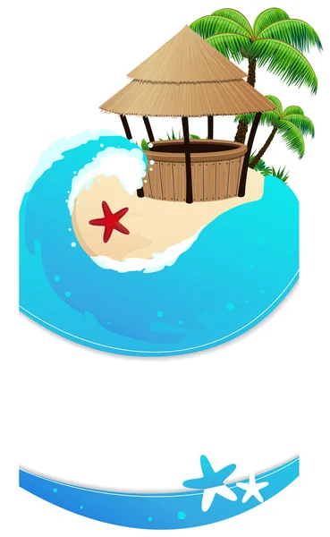 Beach with cocktail Bar — Stock Vector