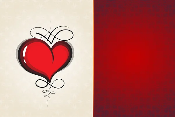 Corazón con patrón vintage. Tarjeta de San Valentín abstracta — Vector de stock