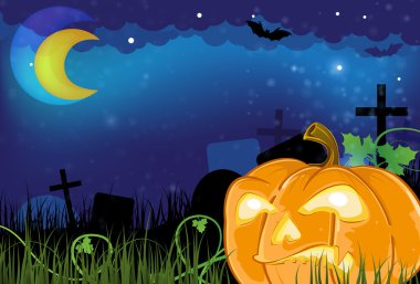 bir mezarlığı üzerinde kötü jack o fener