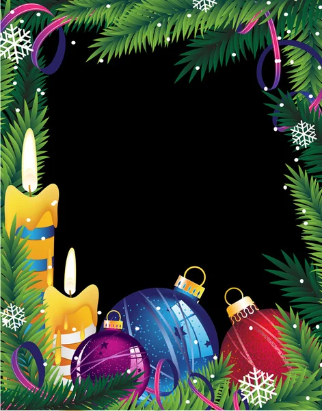 Christmas frame with colorful decorations — Stock Illustration Christmas frame with colorful decorations Vector Graphics