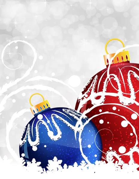 Красные и синие рождественские шарики — стоковый вектор