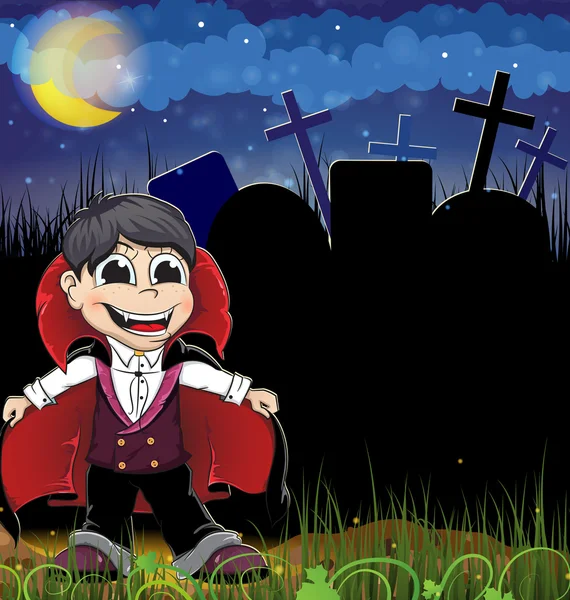 Halloween vampire in the night cemetery Stock Vector by ©stekloduv 85212316